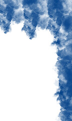 Abstract blue and white textured paint brush stroke background