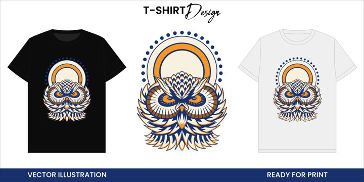 Vintage Owl Head Vector T-shirt Design or Print and Sticker