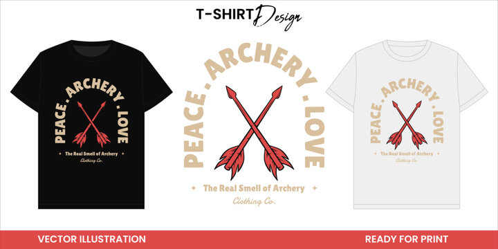 Peace Archery Love Vector T-shirt Design or Print and Sticker