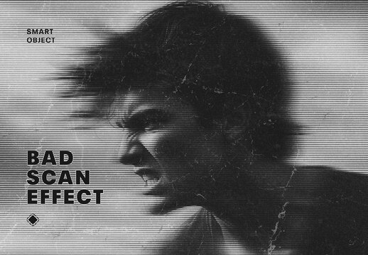 Bad Smudged Scan Photo Effect Mockup