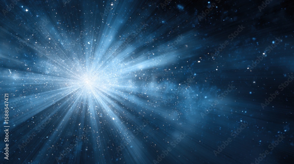 Aufkleber stunning photo of abstract blue light burst with shining sparkle in sky. bright starburst effect. dy
