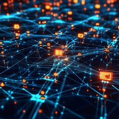 G technology concept with glowing network nodes