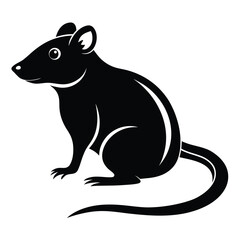 Obraz premium : Black Rat Silhouette in Sitting Position