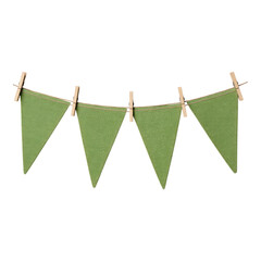 Isolated Green Pennant Banners on Transparent Background