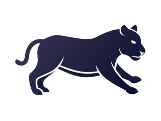 Fototapeta premium Powerful black panther logo design, perfect for a strong brand identity. A bold, stylized black panther graphic, perfect for logos, emblems, or branding materials. 