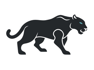 Fototapeta premium Powerful black panther logo design, perfect for a strong brand identity. A bold, stylized black panther graphic, perfect for logos, emblems, or branding materials. 