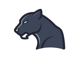 Fototapeta premium Powerful black panther logo design, perfect for a strong brand identity. A bold, stylized black panther graphic, perfect for logos, emblems, or branding materials.