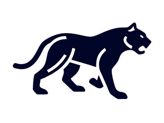 Obraz premium Powerful black panther logo design, perfect for a strong brand identity. A bold, stylized black panther graphic, perfect for logos, emblems, or branding materials.