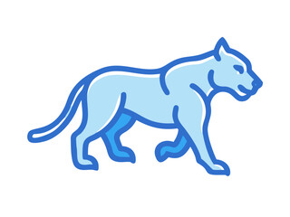 Obraz premium Powerful black panther logo design, perfect for a strong brand identity. A bold, stylized black panther graphic, perfect for logos, emblems, or branding materials.