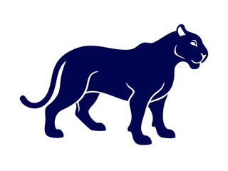 Fototapeta premium Powerful black panther logo design, perfect for a strong brand identity. A bold, stylized black panther graphic, perfect for logos, emblems, or branding materials.