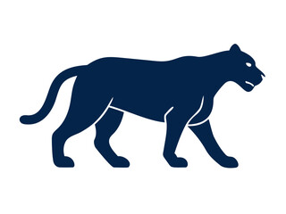 Obraz premium Powerful black panther logo design, perfect for a strong brand identity. A bold, stylized black panther graphic, perfect for logos, emblems, or branding materials.