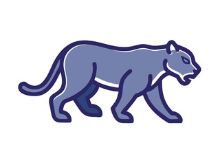 Obraz premium Powerful black panther logo design, perfect for a strong brand identity. A bold, stylized black panther graphic, perfect for logos, emblems, or branding materials.