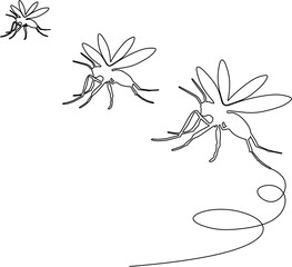 background ilustration mosquito Line art 
