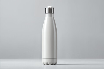 Modern mockup design for a sleek water bottle on a neutral background