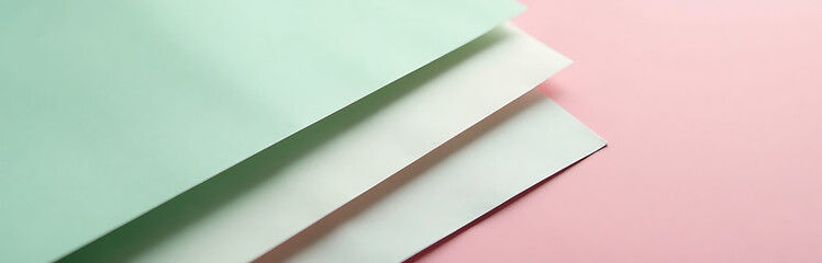 shot delicate folded paper sheets gently layered soft pink background muted green undertones radiating subtle warmth
