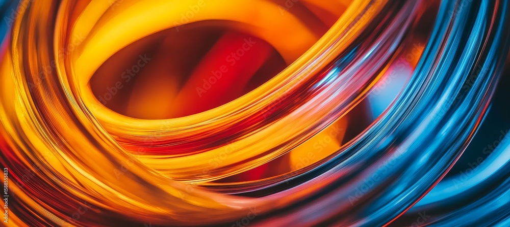 Poster dynamic layers of vivid hues in illuminated abstraction for technology and graphic design themes