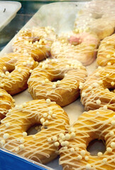 Sweet Glazed Donuts with White Chocolate Pearls