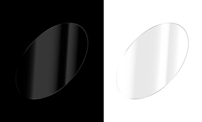Transparent Glass Lens with Realistic Light Reflection