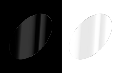 Transparent Glass Lens with Realistic Light Reflection