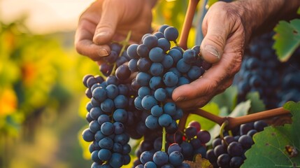 Farmer holding purple grapes after harvest, sunlight, fresh harvest, fruits, eco, health, farming, HD wallpaper banner