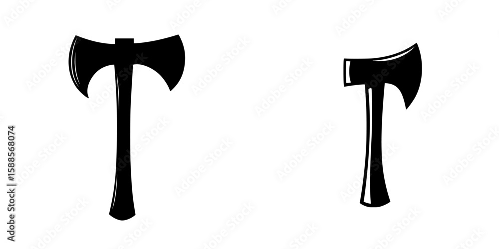 Poster black axe icons representing different styles and features suitable for various design applications 
