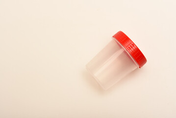 Jars for urine and fecal tests. Containers for medical tests.