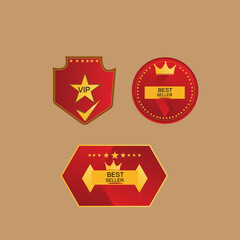 Red and Gold Premium Badges for VIP and Best Seller Status