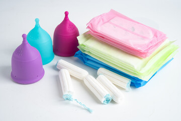 Sanitary hygiene set for women menstrual period cycle protection.