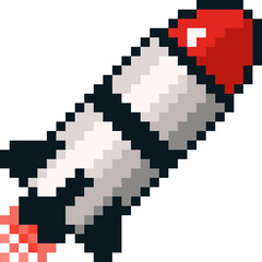 pixel illustration of rocket