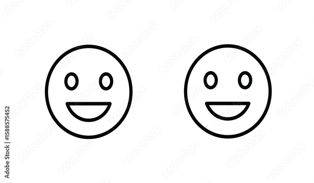 Poster two simple smiling faces in a minimalistic black and white design style
