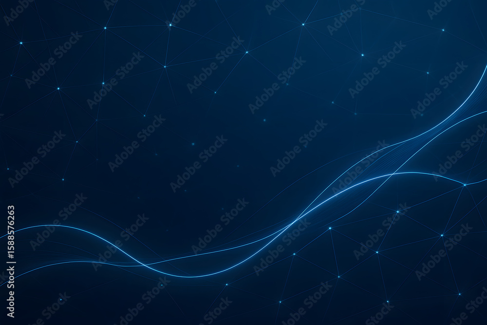Poster abstract digital universe: a mesmerizing digital abstract, swirling with glowing lines and star-like