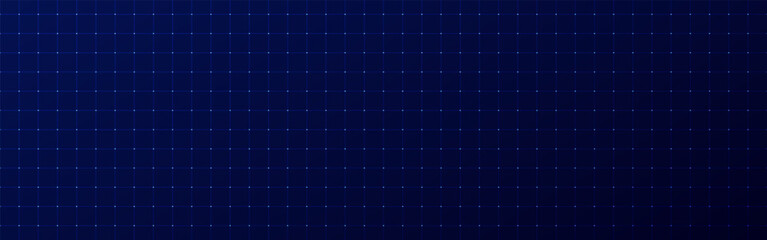Technology grid background with glowing blue connections on dark gradient. HUD design template. Virtual user interface for data or tech project concept. Minimal futuristic mesh. Vector illustration.