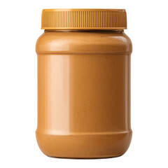 Isolated Jar of Creamy Peanut Butter on Transparent Background
