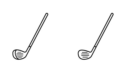 Simple Line Art Illustration of Golf Clubs on a White Background