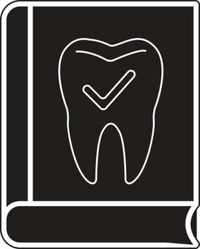 Toothbook icon symbolizing dental manual, oral care record or reference guide with transparent background