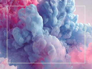Soft pastel watercolor background in pink and blue tones with white central space, elegant vector design with high detail and professional clarity for abstract artistic compositions.