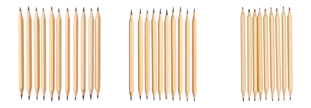 Isolated Pencils Arranged Neatly on a Transparent Background