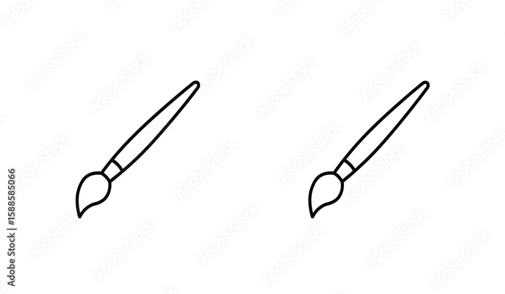 Poster two paintbrushes in simple line art style on a white background