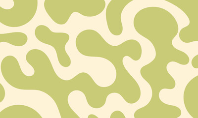 Abstract wavy retro groovy psychedelic background. Vector illustration of dynamic liquid organic shapes in 1970s hippie style