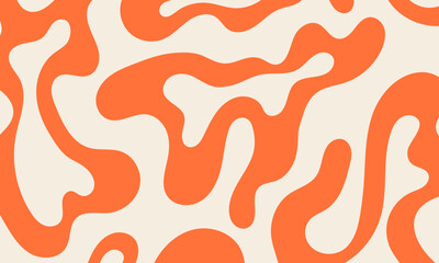 Abstract wavy retro groovy psychedelic background. Vector illustration of dynamic liquid organic shapes in 1970s hippie style