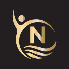 Success Logo combine with letter n vector template