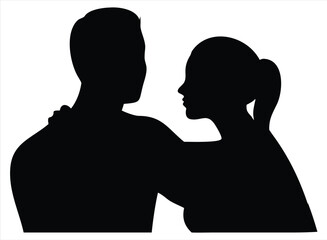 Intimate embrace of a couple in a romantic silhouette conveying deep connection and affection, perfect for expressing love and partnership