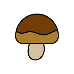 Mushroom Color Lineal Icon. Nature Mushroom Symbol