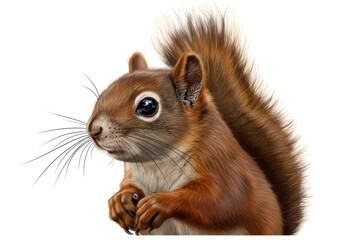 Obraz premium Isolated Detailed Red Squirrel Portrait