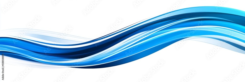 Poster elegant and dynamic abstract background with smooth curves and flowing light blue waves for design
