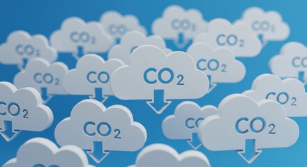 Carbon dioxide clouds emission concept