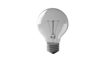 A simple black and white lightbulb icon with lines on white background
