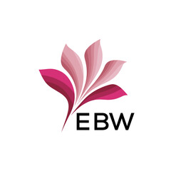 EBW Modern Floral Abstract Logo Design, EBW Later Logo, Creative Botanical Brand Identity
