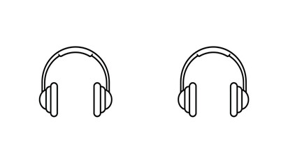 Headphones line art illustration on a white background for music lovers