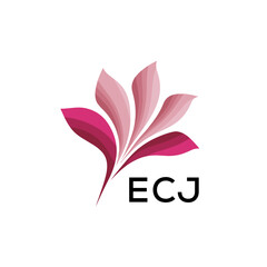 ECJ Modern Floral Abstract Logo Design, ECJ Later Logo, Creative Botanical Brand Identity
